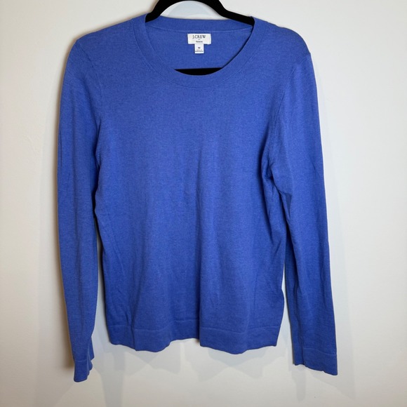 J.Crew Sweaters - J.Crew Teddie Crewneck Sweater Womens Medium Blue Cotton Long Sleeve Casual